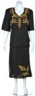 V-Neck Half SleevesTwo Piece Formal Sequined Dress in Black/Gold